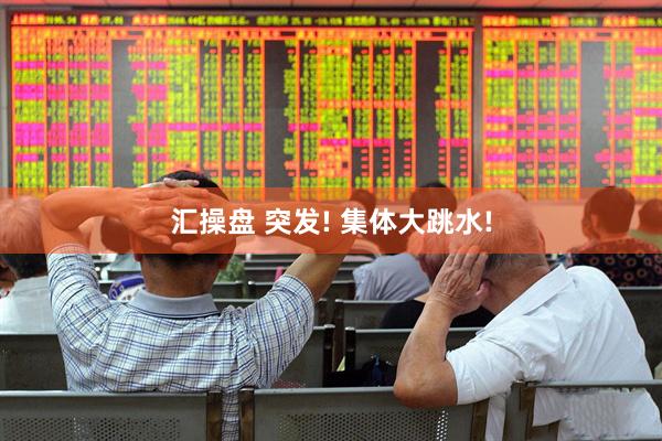 汇操盘 突发! 集体大跳水!